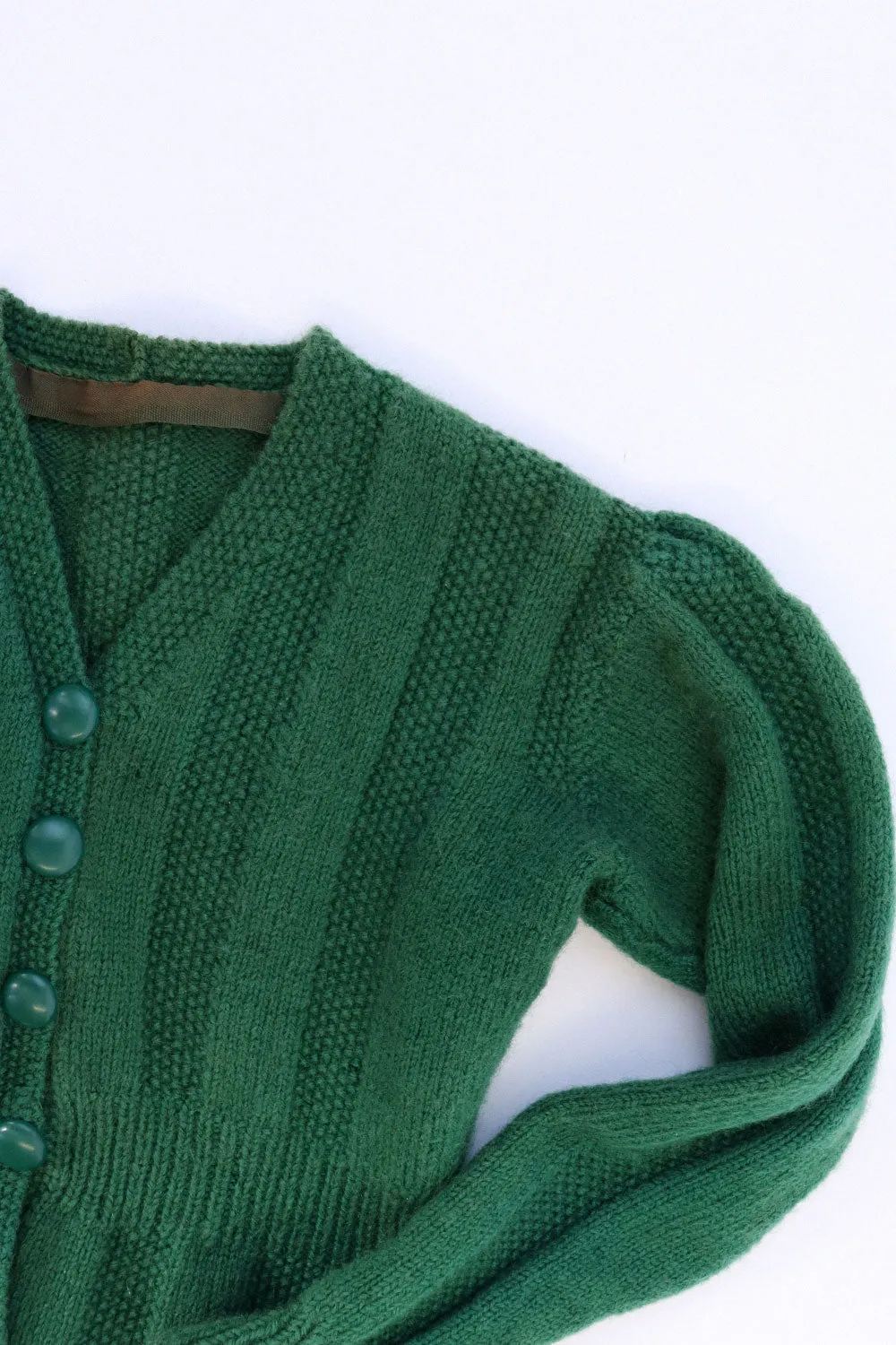 1930s Kale Crop Sweater XS