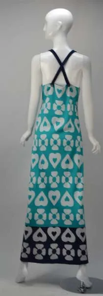 1960s Lanvin Hearts and Flowers Print Dress