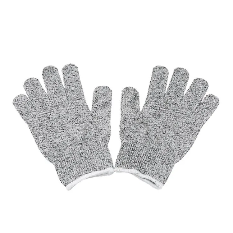 A Pair Cut-resistant Gardening Gloves HPPE Food-grade 5-Level Anti-cutting Anti-wear Safety Working Gloves, Size: M, Length: 22cm(White)