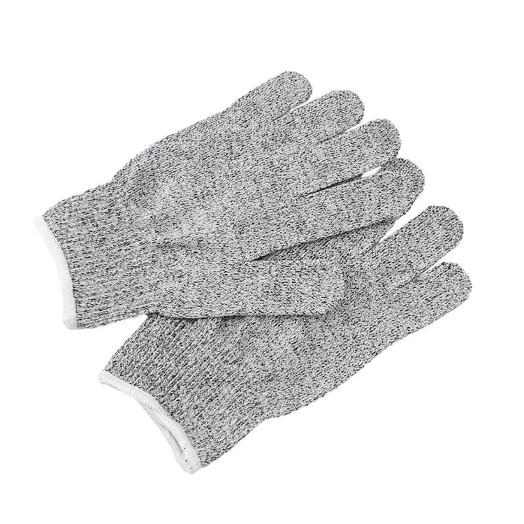 A Pair Cut-resistant Gardening Gloves HPPE Food-grade 5-Level Anti-cutting Anti-wear Safety Working Gloves, Size: M, Length: 22cm(White)