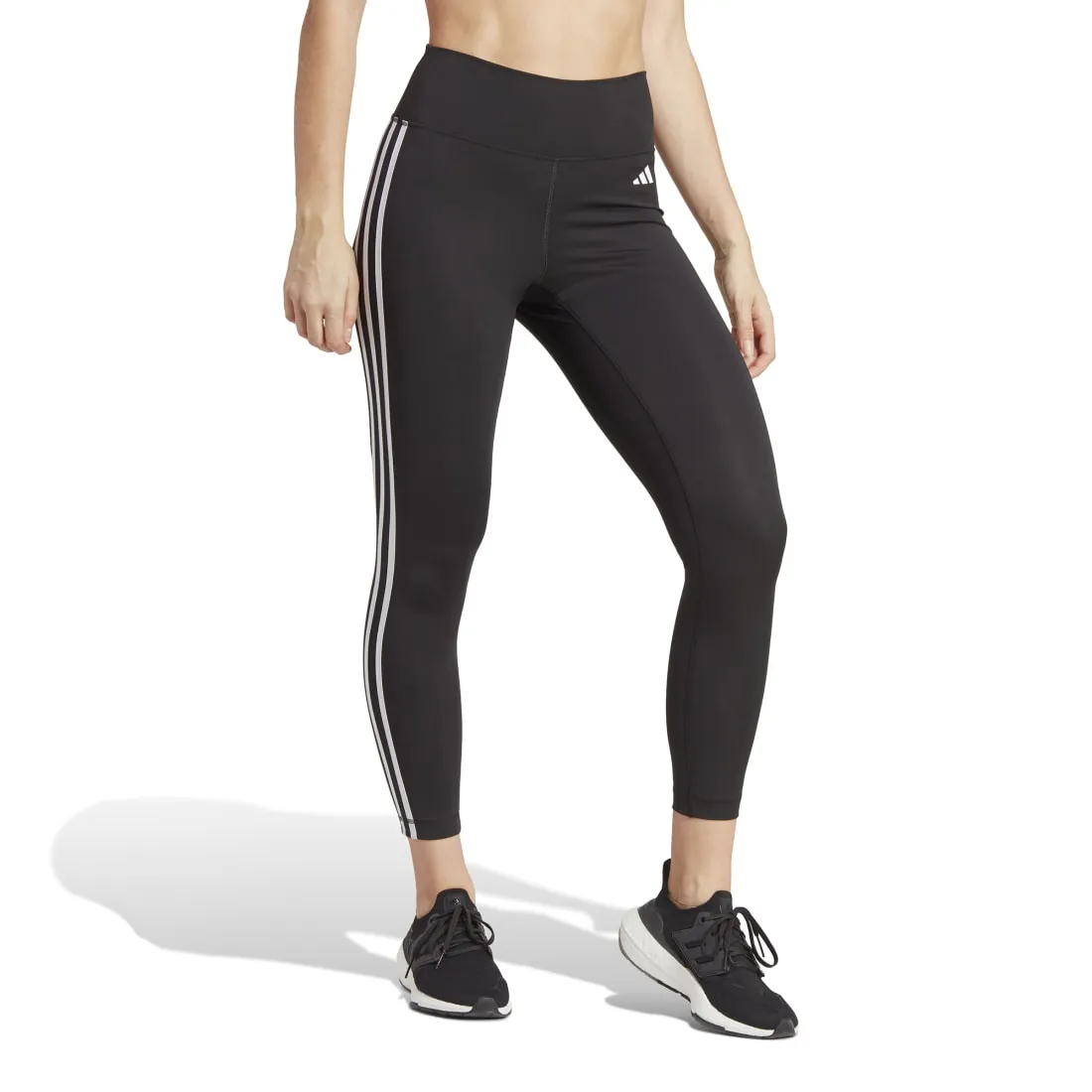 Adidas Train Essentials 3-Stripes High-Waisted Women's 7/8 Leggings BLACK