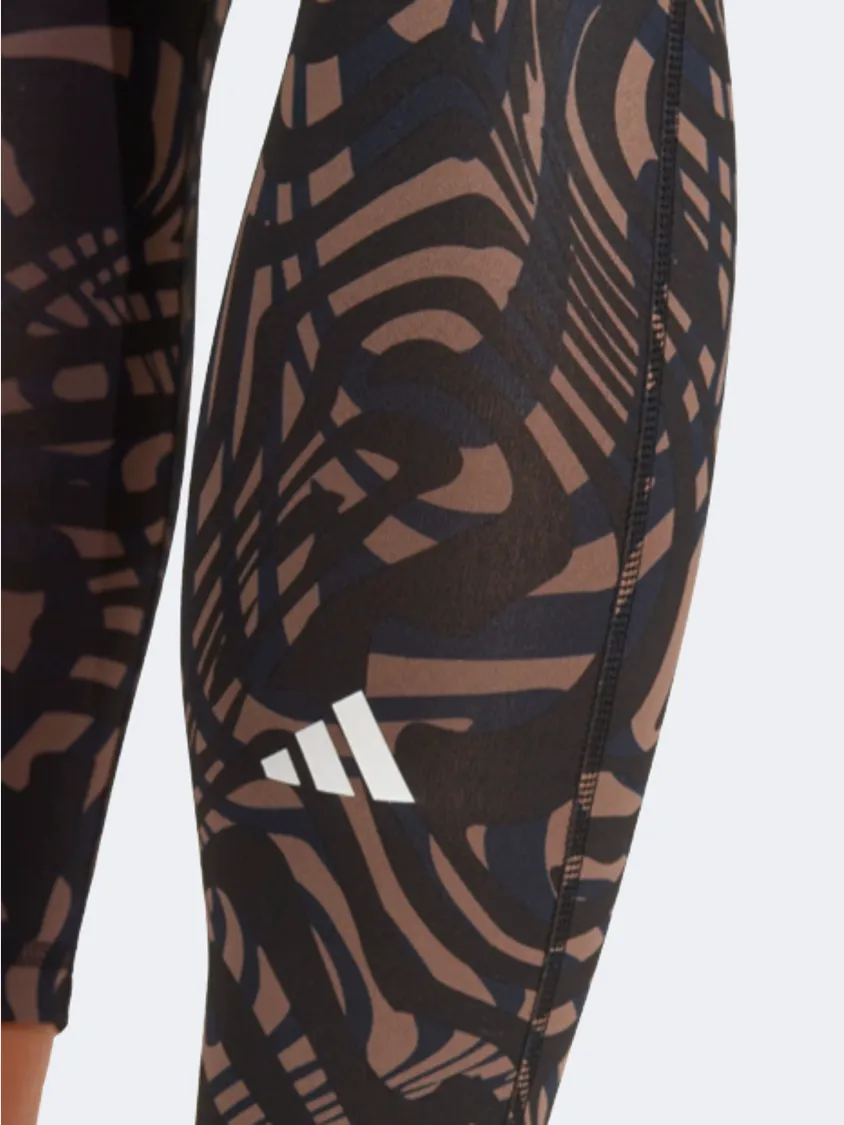 Adidas Yoga Essentials Printed 7/8 Women Training Tight Black/Navy