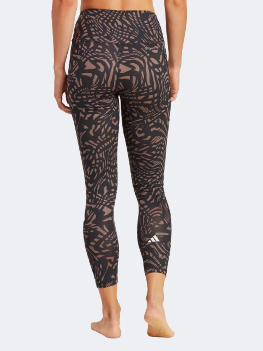 Adidas Yoga Essentials Printed 7/8 Women Training Tight Black/Navy