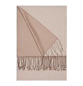 Aker Double-Sided Silk Shawl #381- Light Brown