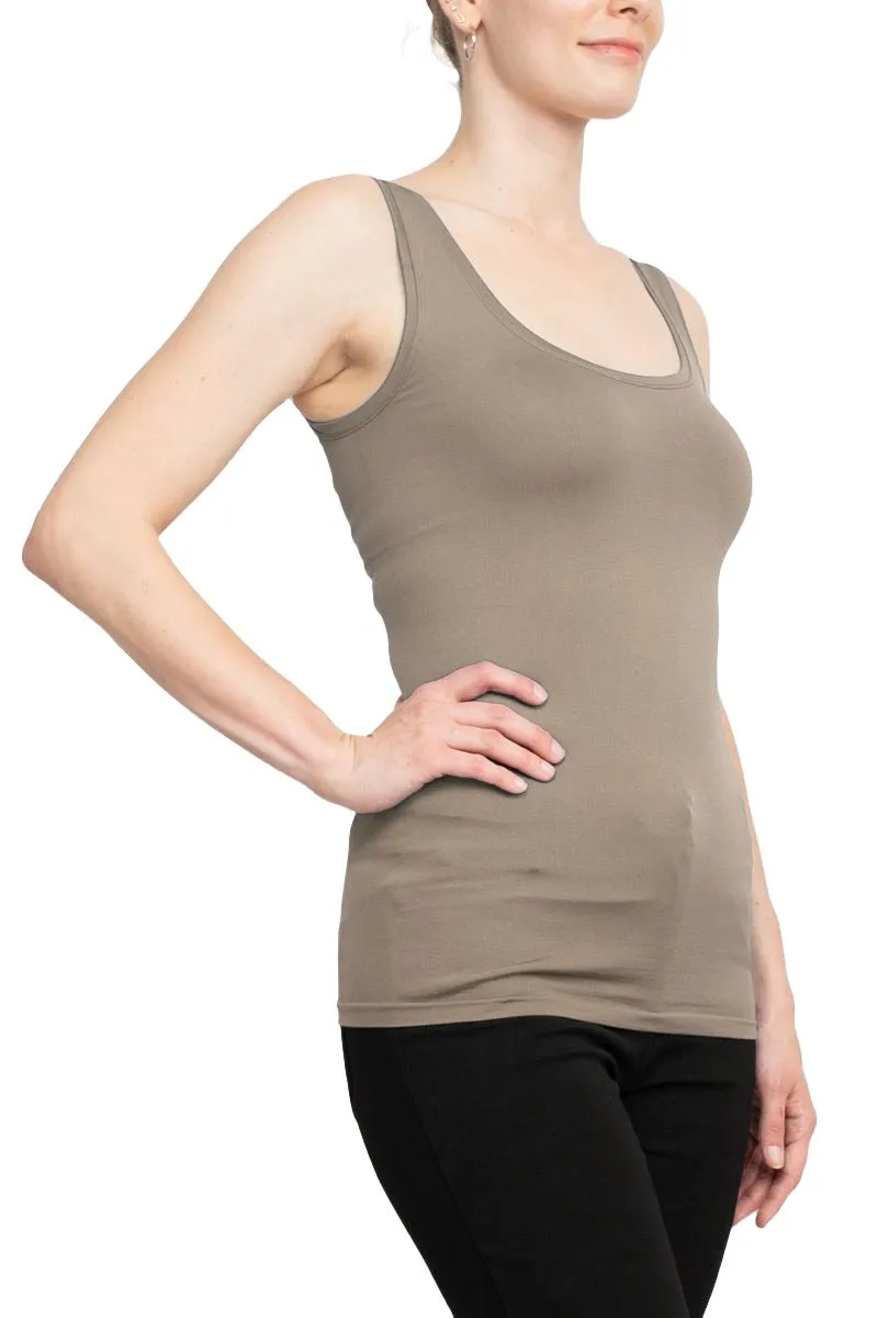 Alberto Makali Square Neck Sleeveless Solid Spandex Top - Wholesale