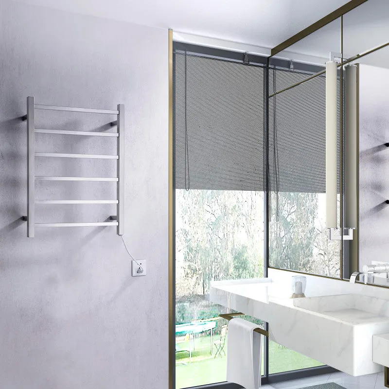 ANZZI Charles Series 6-Bar Stainless Steel Wall Mounted Electric Towel Warmer Rack