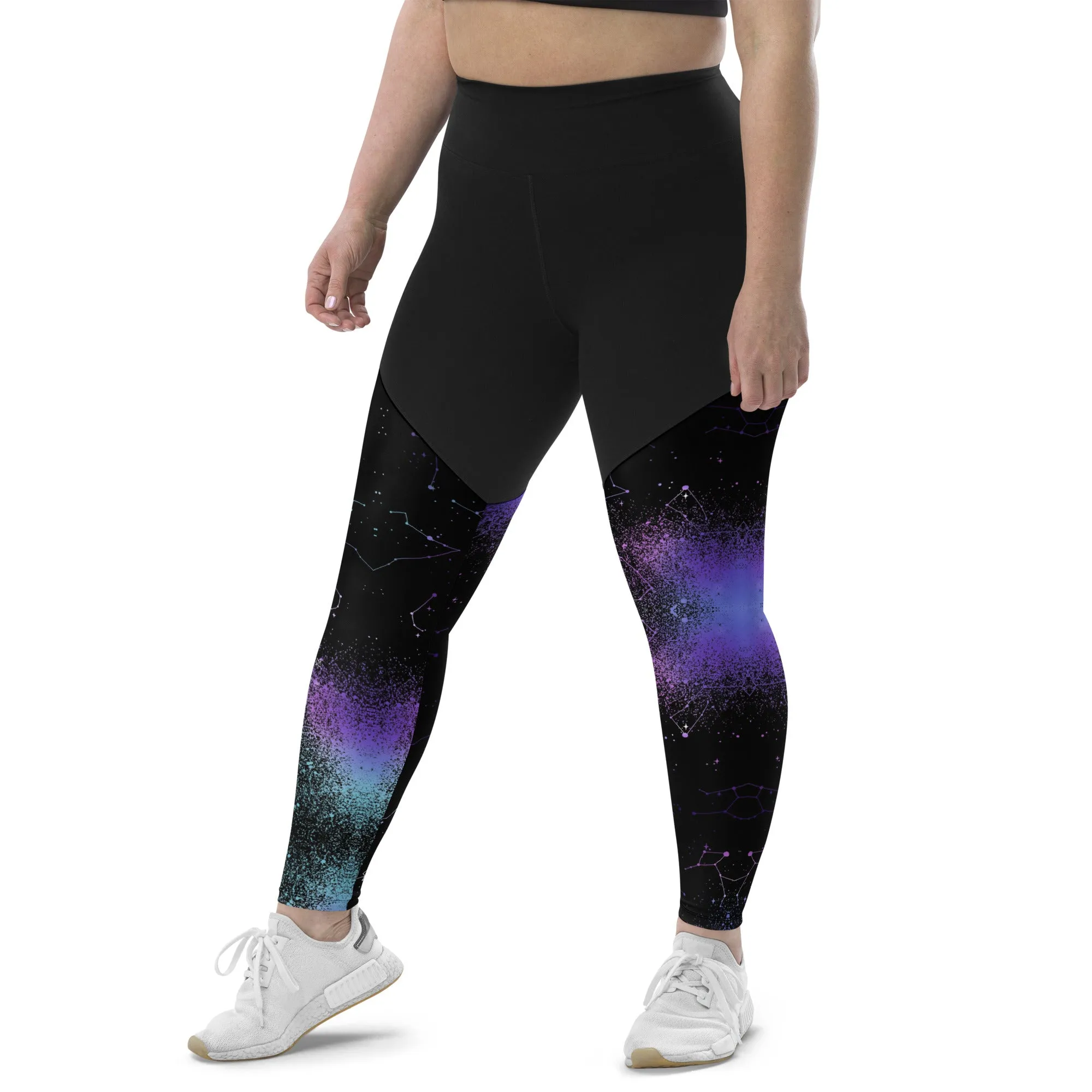 Aurora Sports Leggings - Slimming Effect Compression Fabric with Bum-lift cut - UPF 50 Protection Vegan Activewear