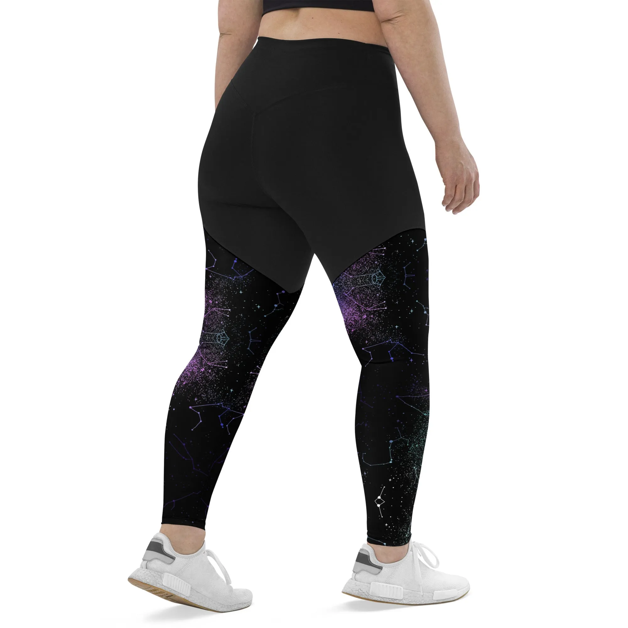 Aurora Sports Leggings - Slimming Effect Compression Fabric with Bum-lift cut - UPF 50 Protection Vegan Activewear