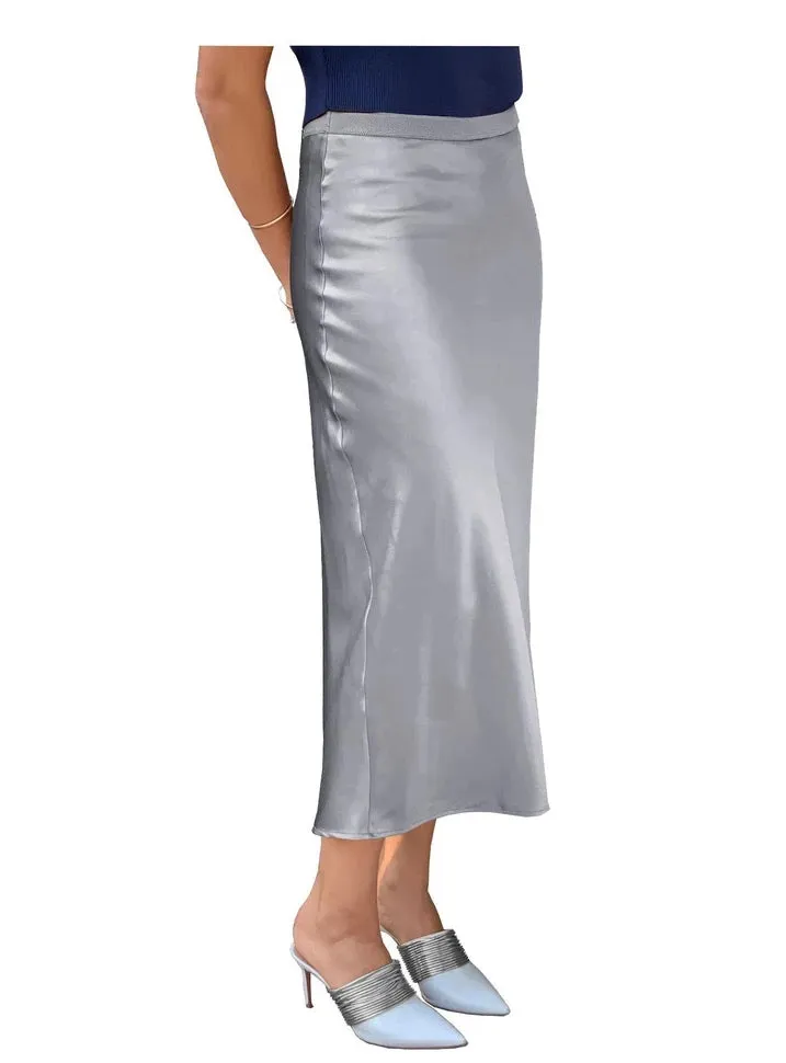 Baby'O Womens Stretch Satin Slip Skirt