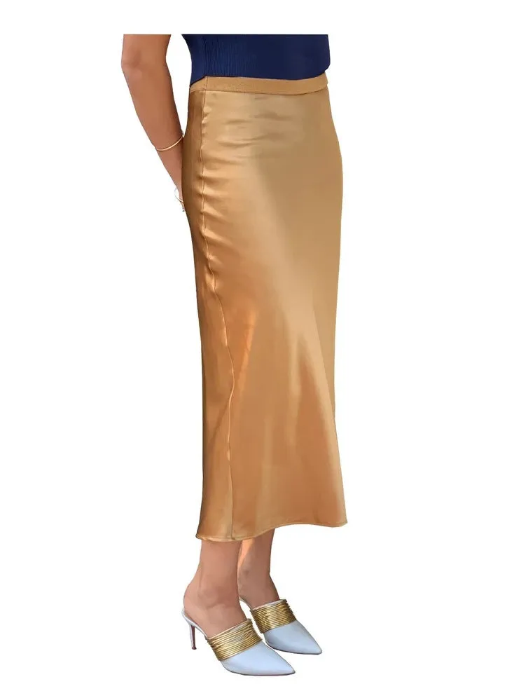 Baby'O Womens Stretch Satin Slip Skirt