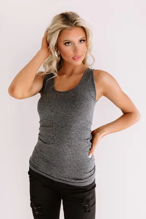 Basic Instincts Seamless Tank In Charcoal