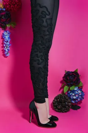 BEBAROQUE NETTLE Black Tulle Leggings