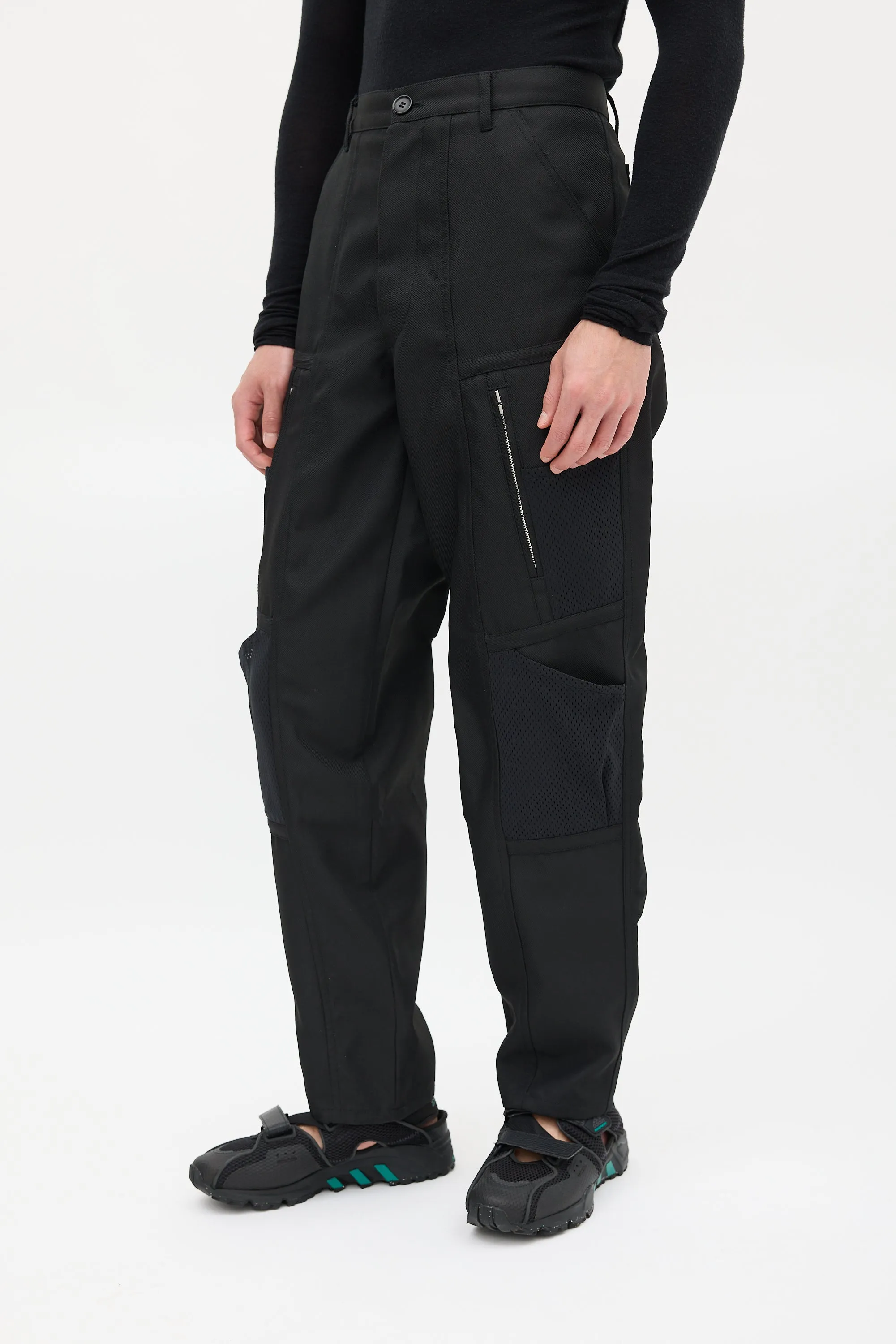 Black Cargo Tapered Trouser