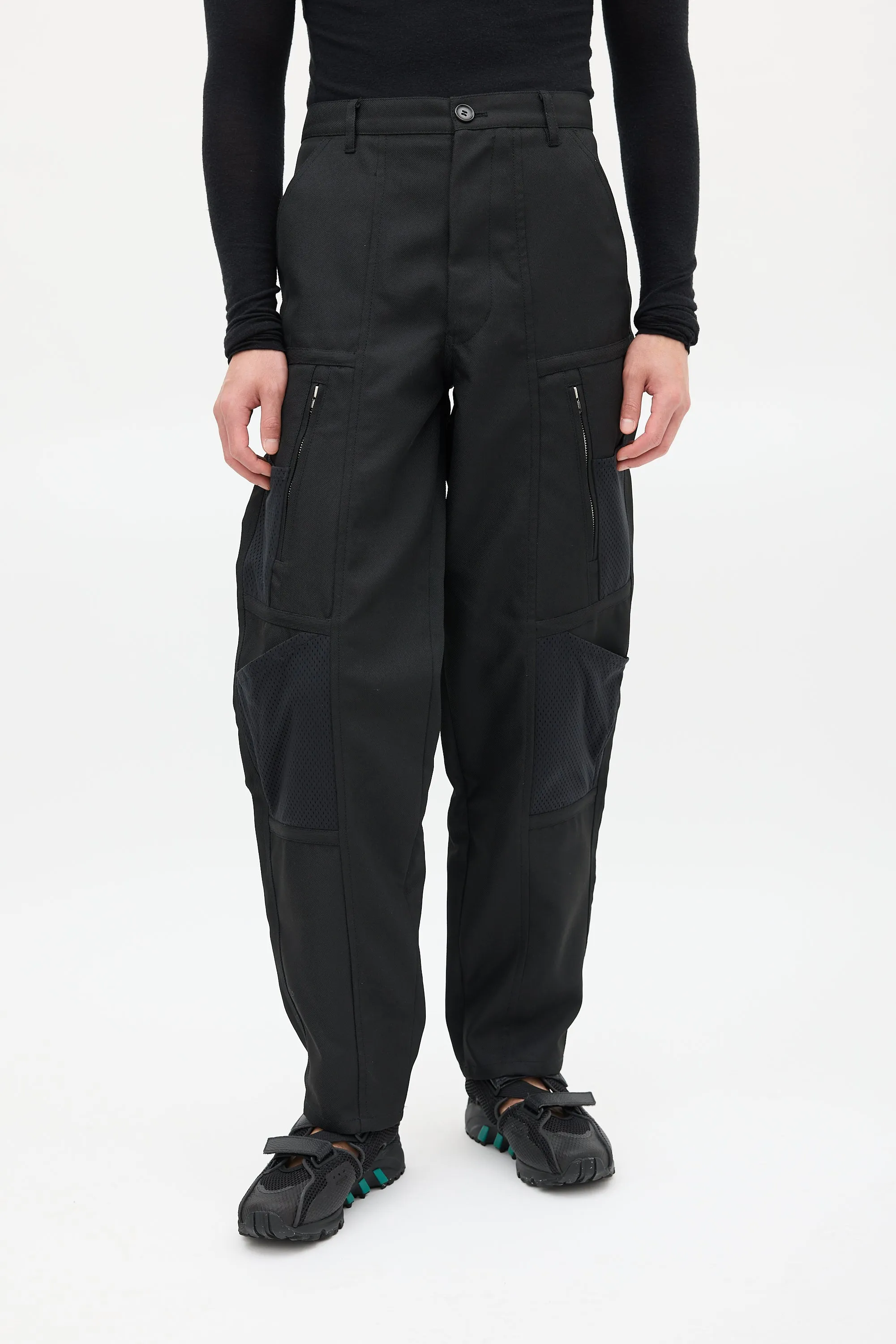 Black Cargo Tapered Trouser