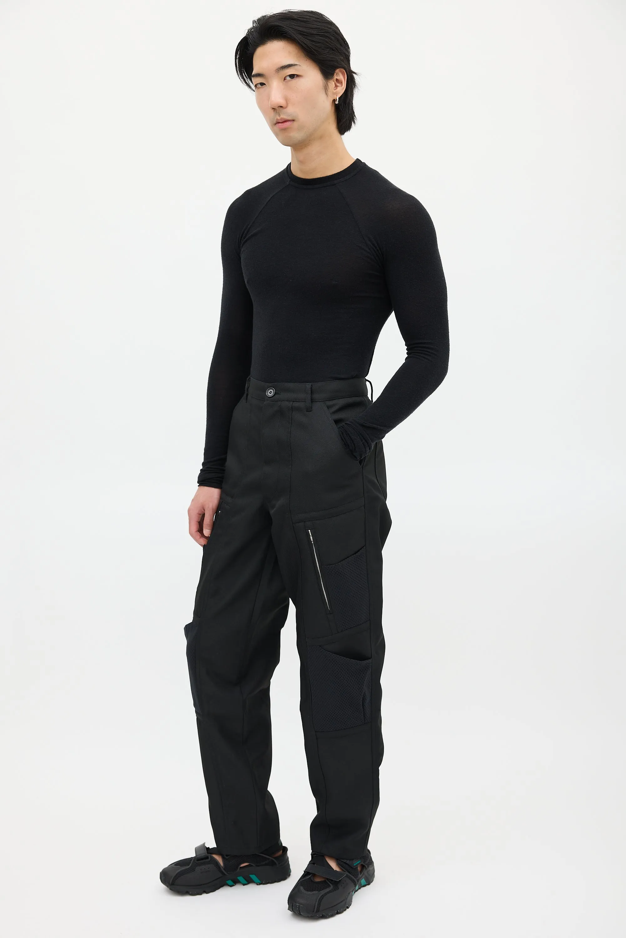 Black Cargo Tapered Trouser