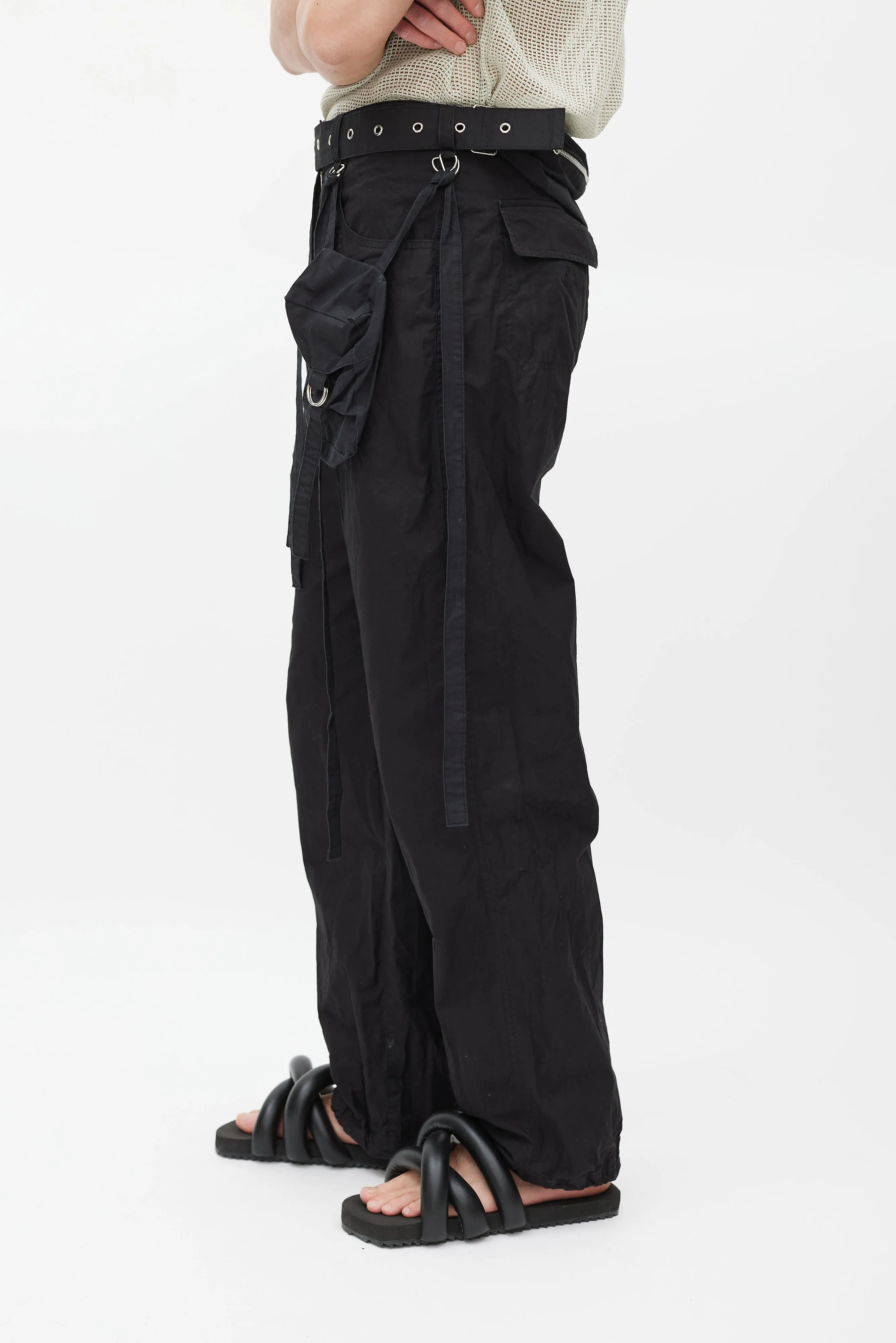 Black Cargo Waistbag Trouser