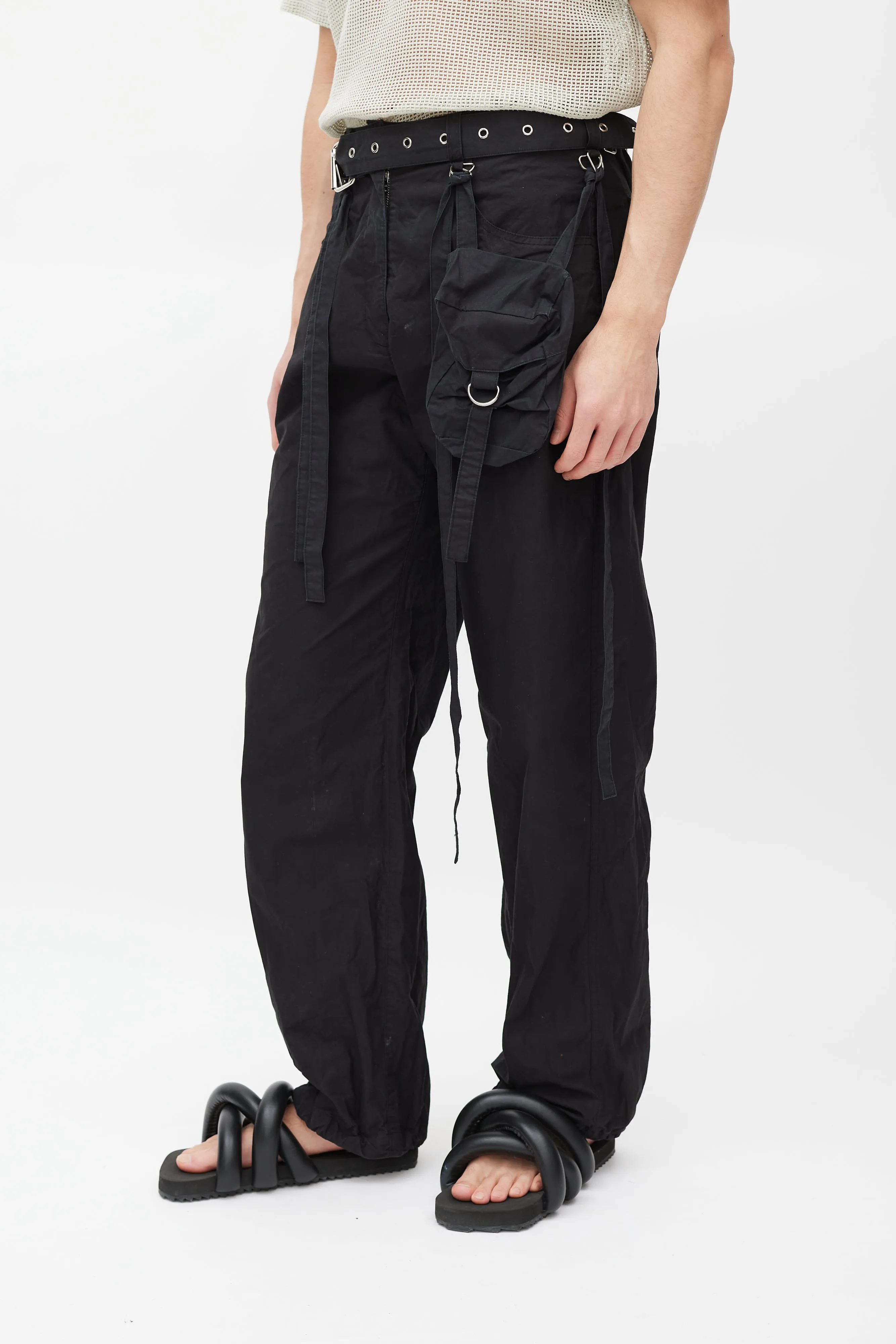 Black Cargo Waistbag Trouser