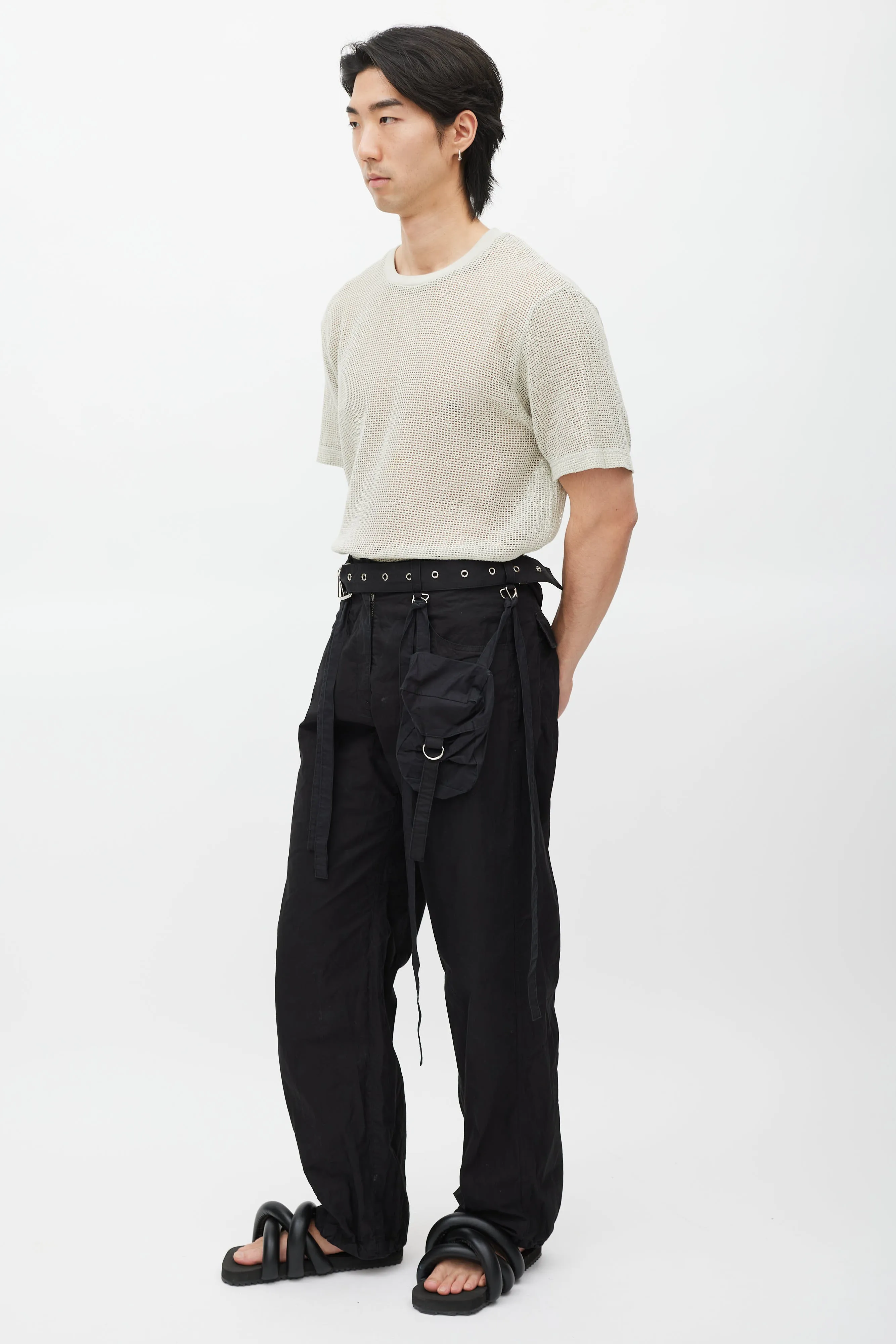 Black Cargo Waistbag Trouser