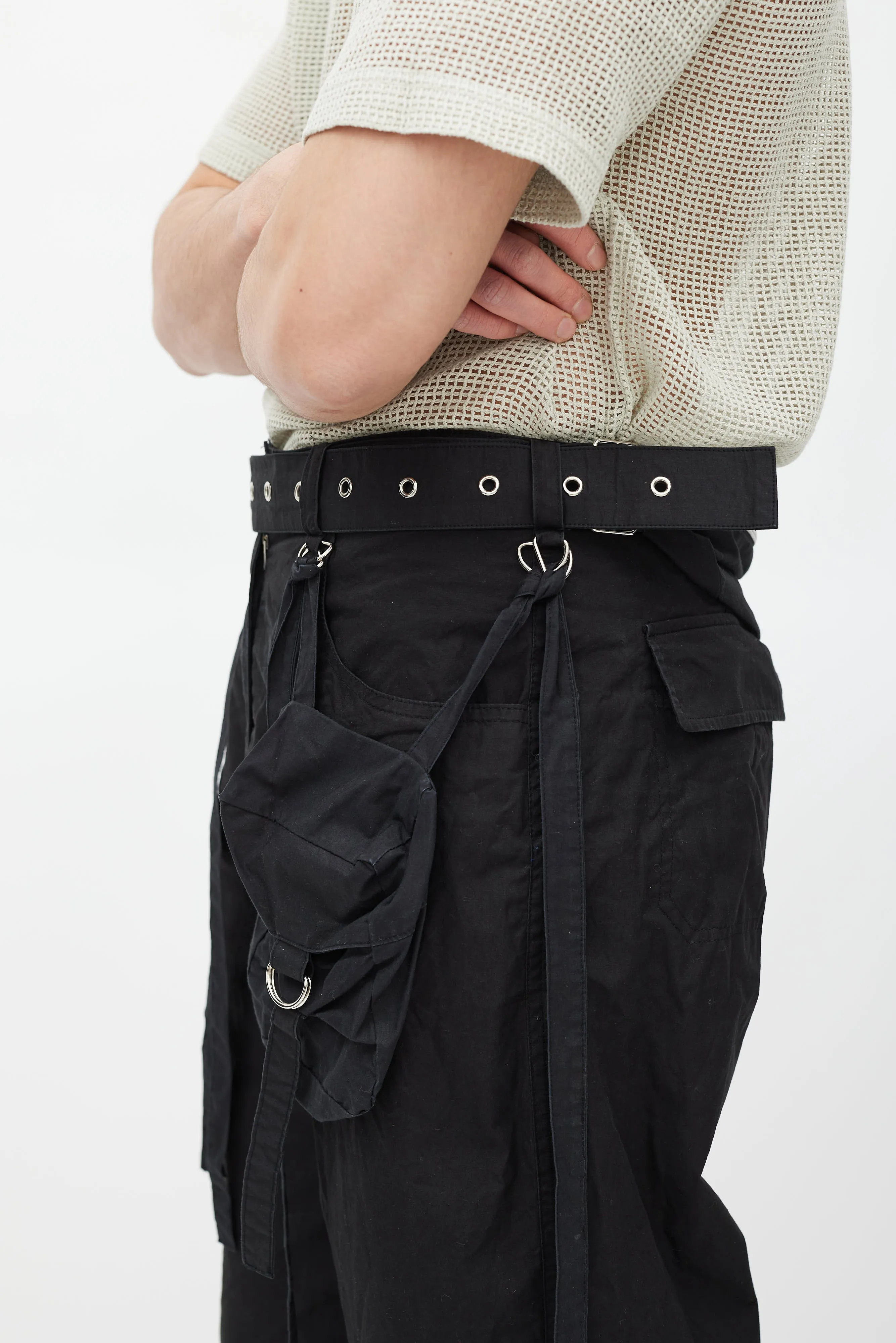 Black Cargo Waistbag Trouser