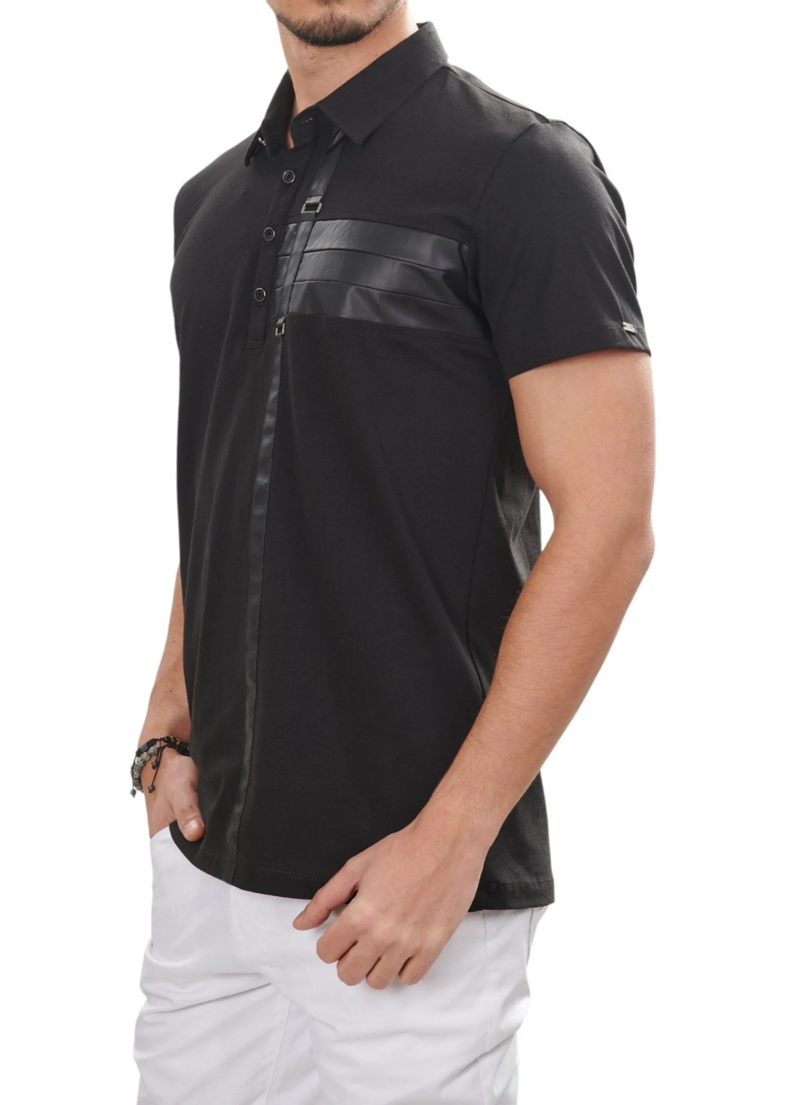 Black Double Buckle Luxe Polo