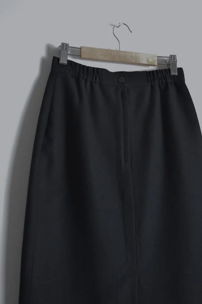 Black Wool Pencil Skirt | XS