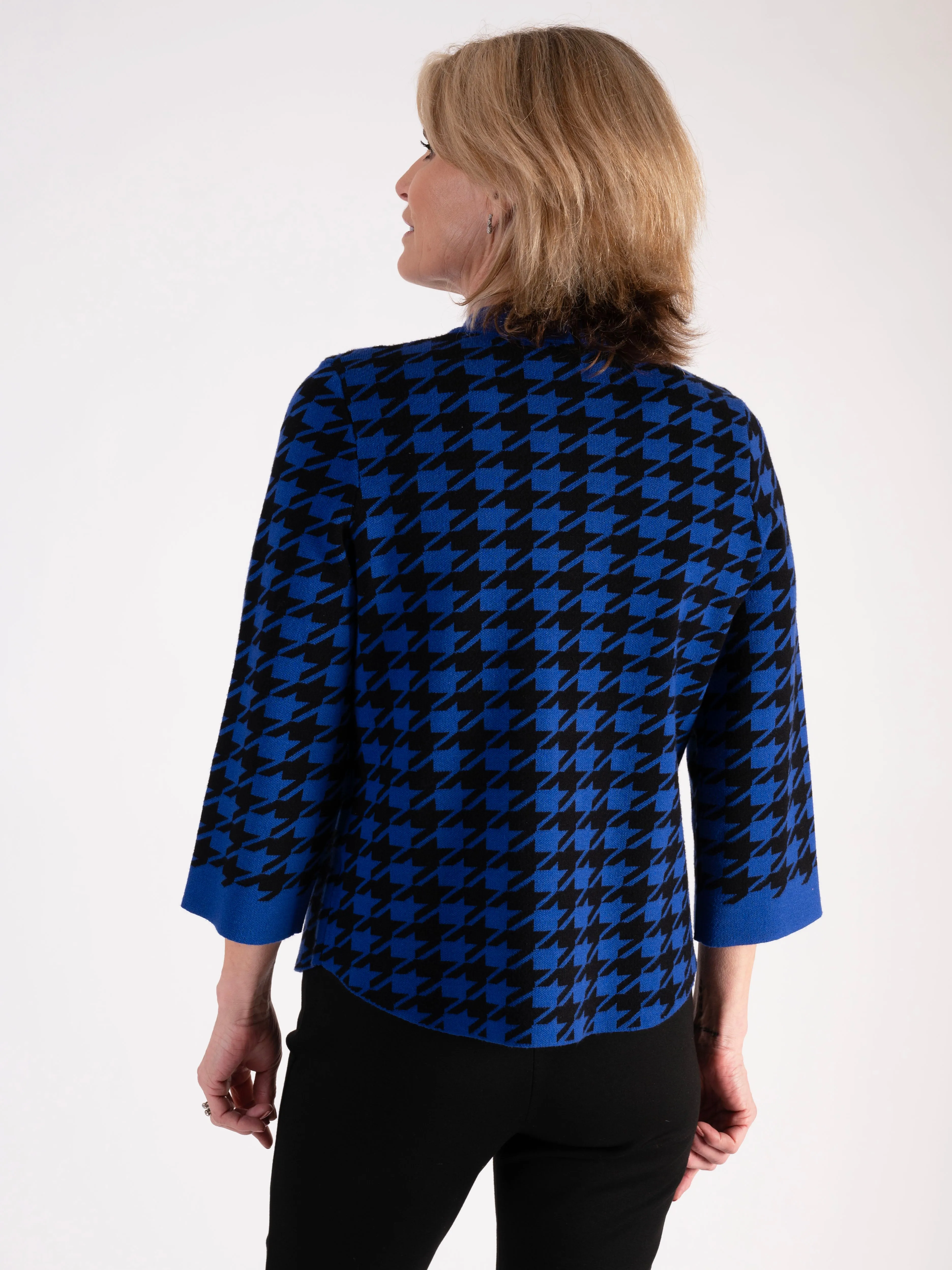 Black/Cobalt Houndstooth Jacket