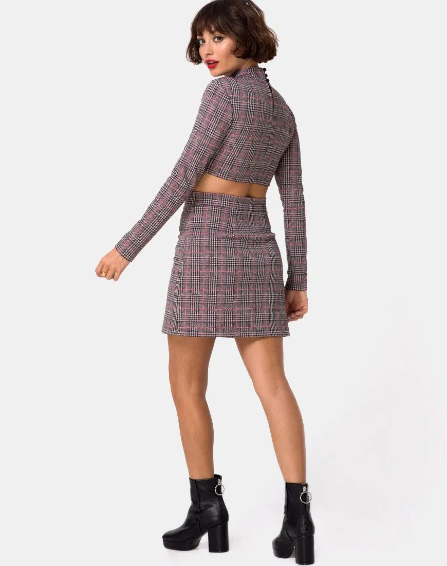 Bronti Mini Skirt in Charles Check Blush