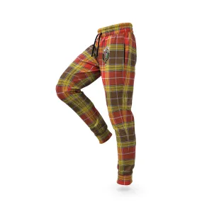 Buchanan Old Set Weathered Tartan Joggers Pants with Family Crest