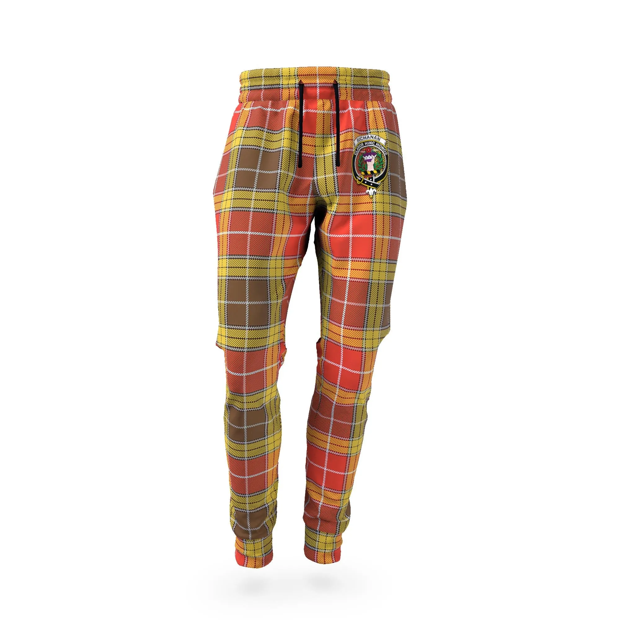 Buchanan Old Set Weathered Tartan Joggers Pants with Family Crest