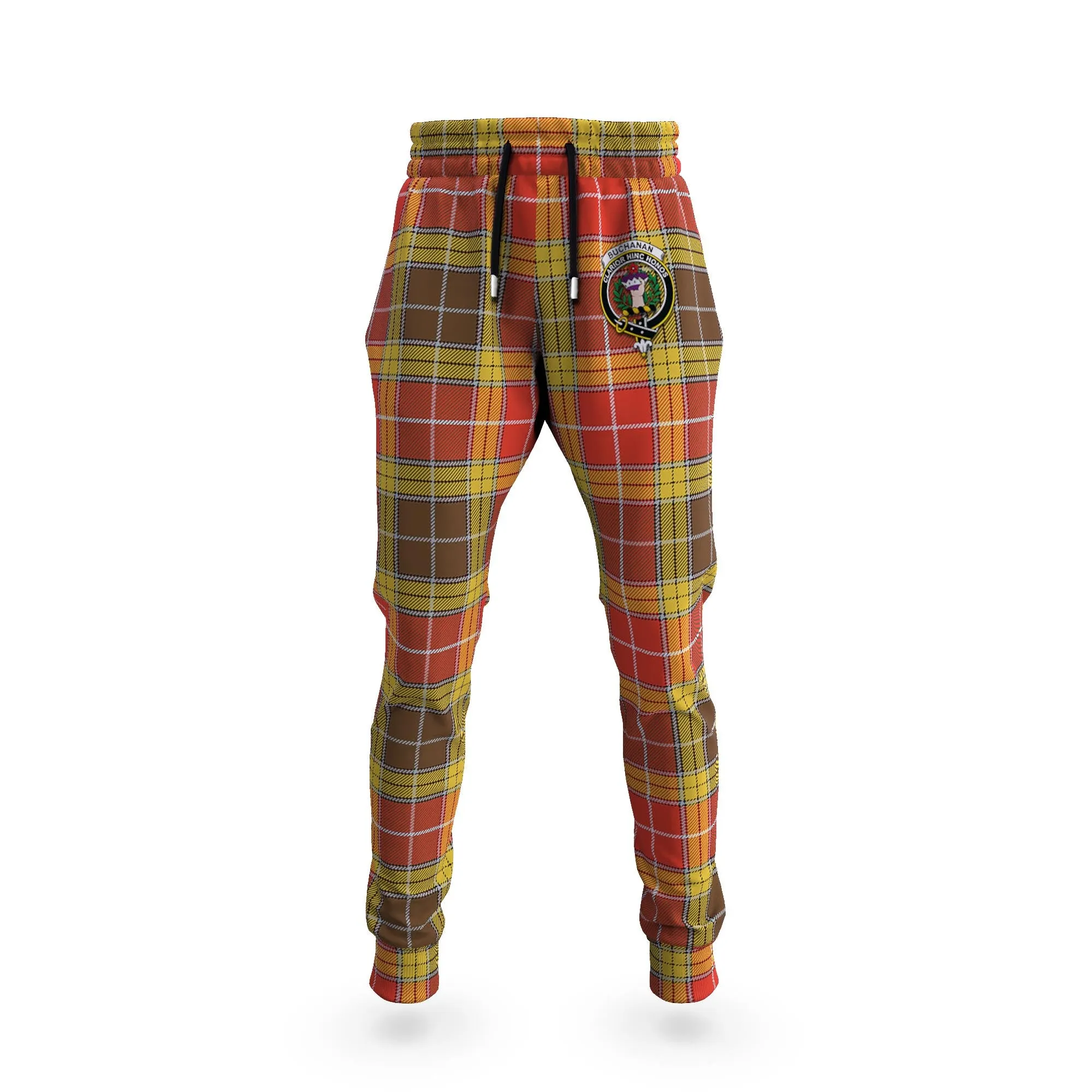 Buchanan Old Set Weathered Tartan Joggers Pants with Family Crest