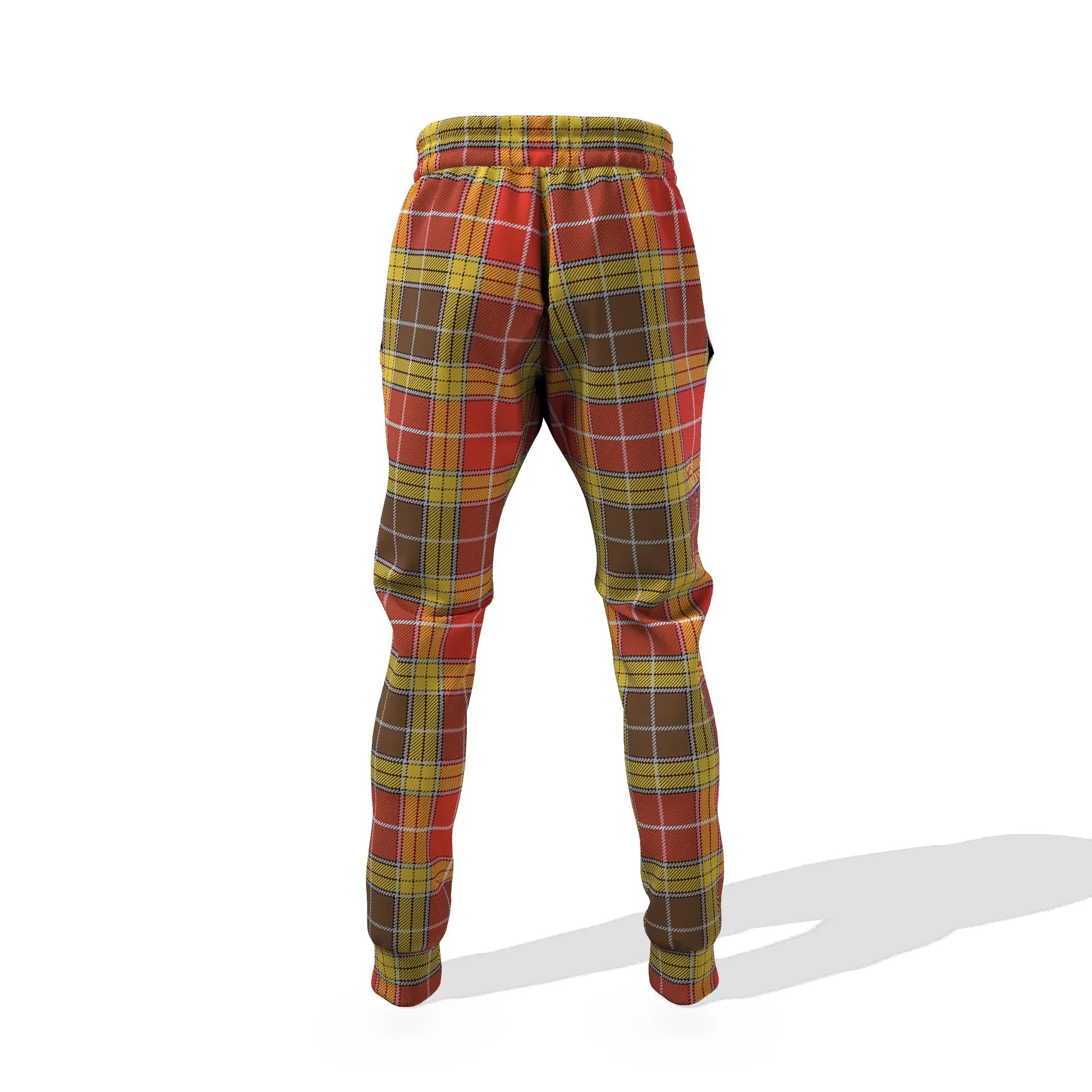 Buchanan Old Set Weathered Tartan Joggers Pants with Family Crest