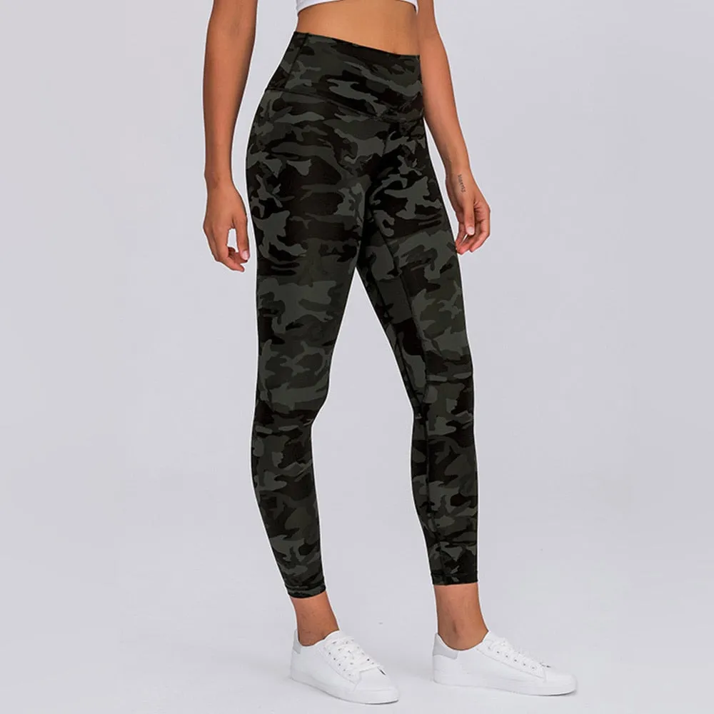 Camouflage Leopard Yoga Pants Women Buttery Soft Bare Gym Fitness Tights Sport Leggings With Pocket