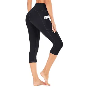 Capri Leggings Women Push Up Calf Length Yoga Pants Gym Running Fitness Sports Woman Tights Girls Active Wear Trousers