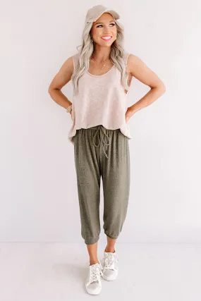 Casa Casual Joggers In Olive