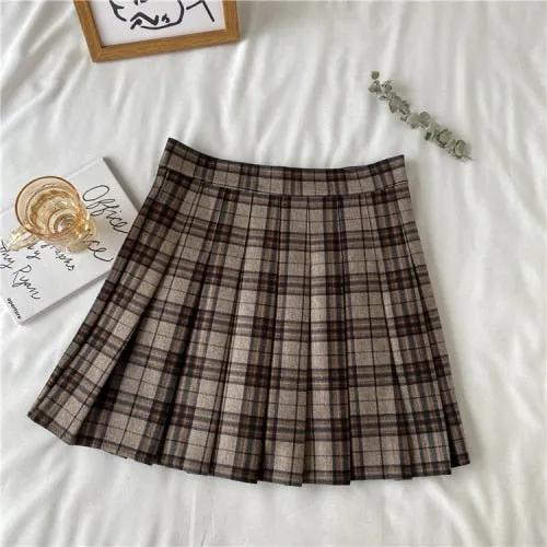 Chic Korean Plaid Pleated Mini Skirt - Culture Heaven Special