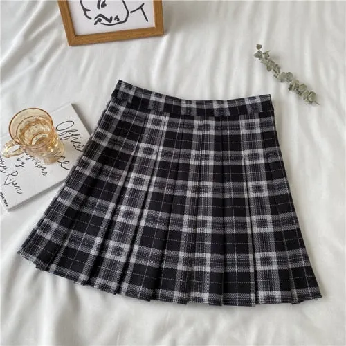 Chic Korean Plaid Pleated Mini Skirt - Culture Heaven Special