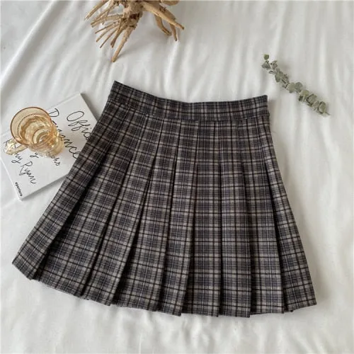 Chic Korean Plaid Pleated Mini Skirt - Culture Heaven Special