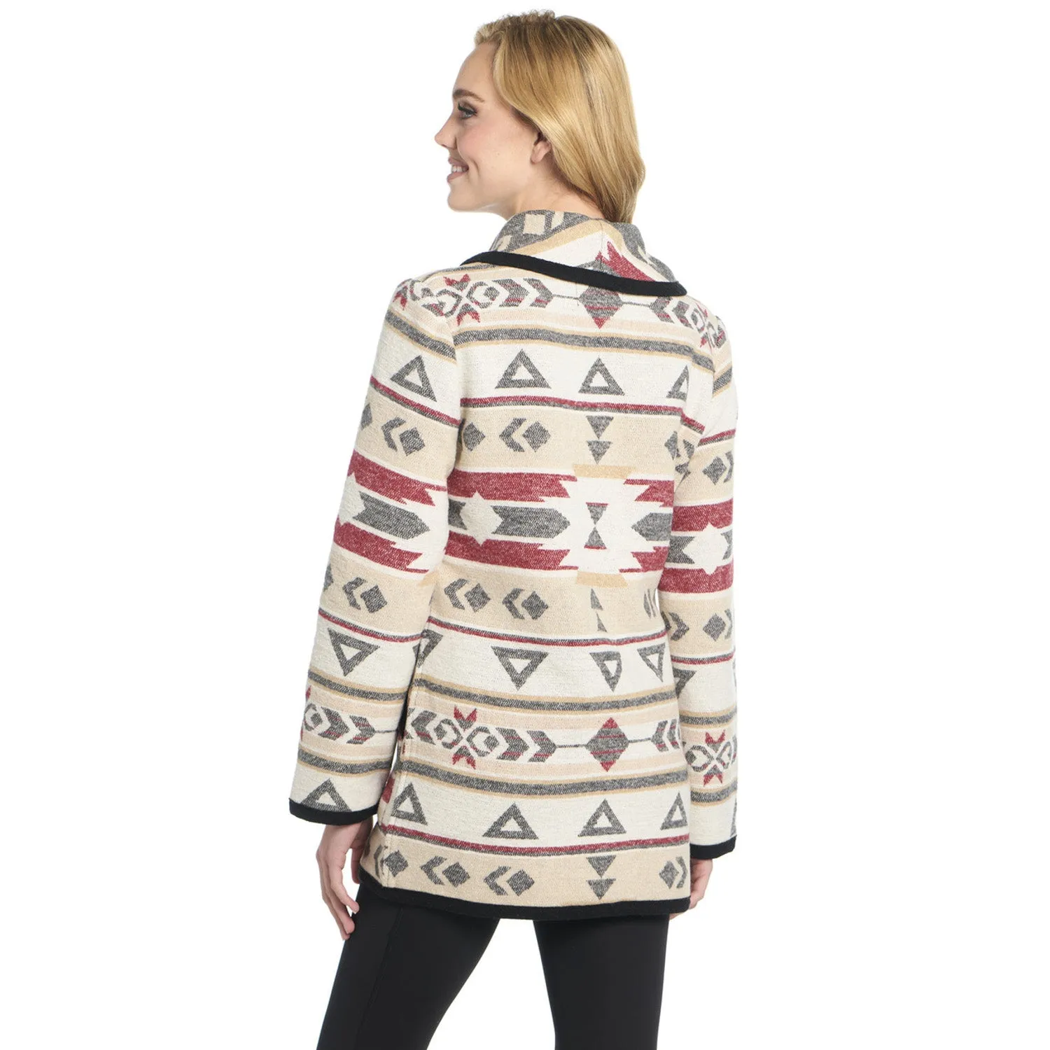 Cripple Creek Womens Navajo Blanket Shawl Collar Desert Lights Polyester Coat