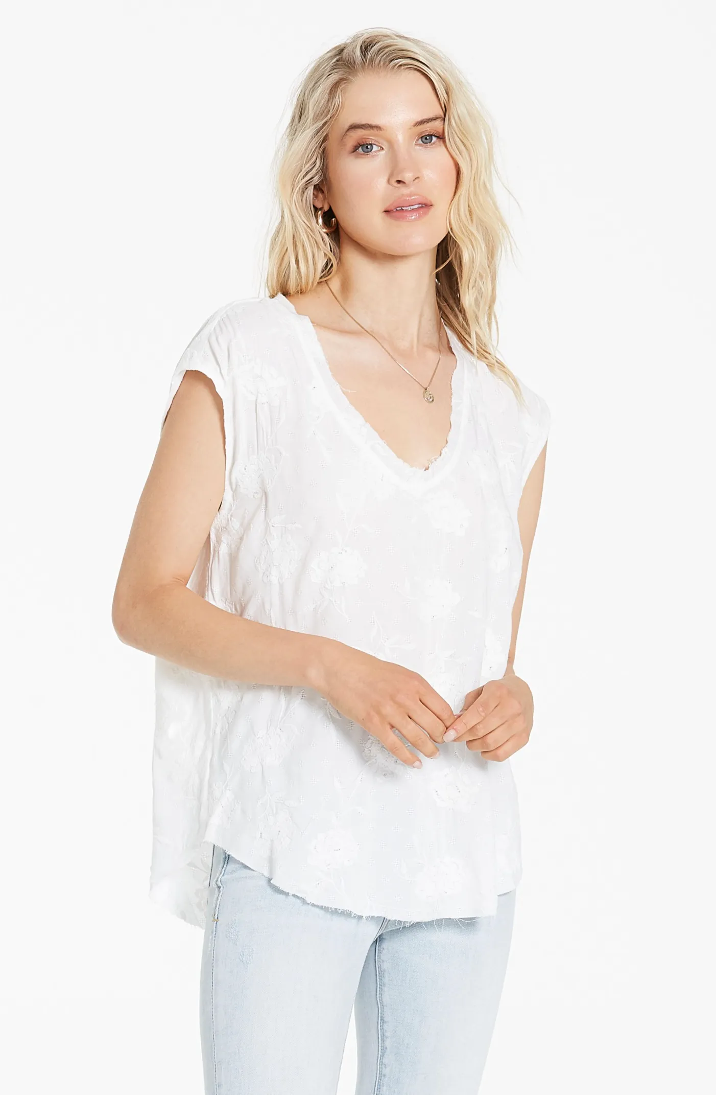 Dear John Yanis Pearl Ivory Floral Top