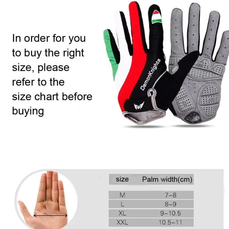 DemonKnights Cycling Gloves Full Finger Bicycle Gloves Outdoor Sports Equipment, Size: XL(Azzurri)