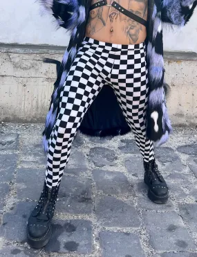 DOOF MEGGINGS - BLACK & WHITE CHECKERBOARD