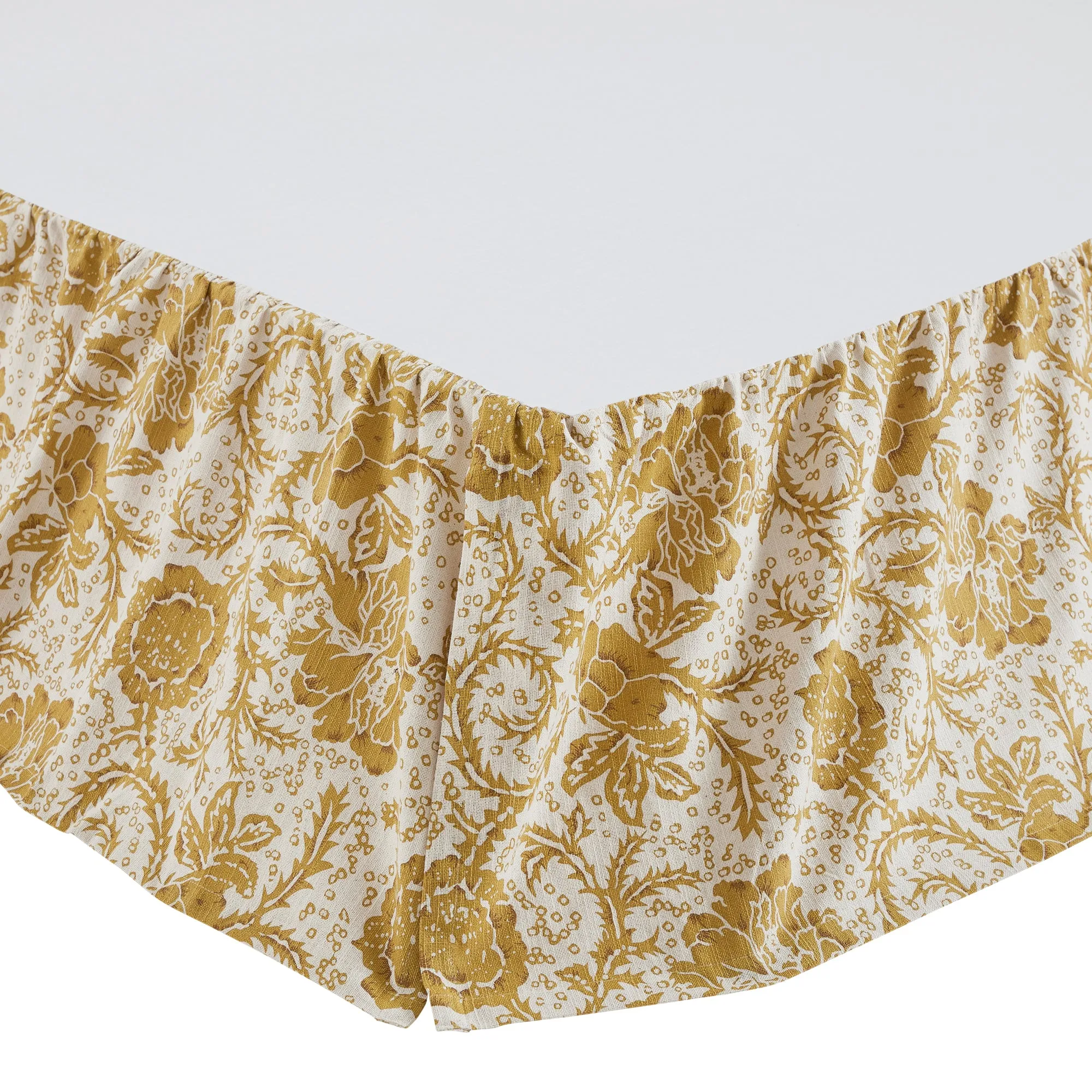 Dorset Gold Floral King Bed Skirt 78x80x16