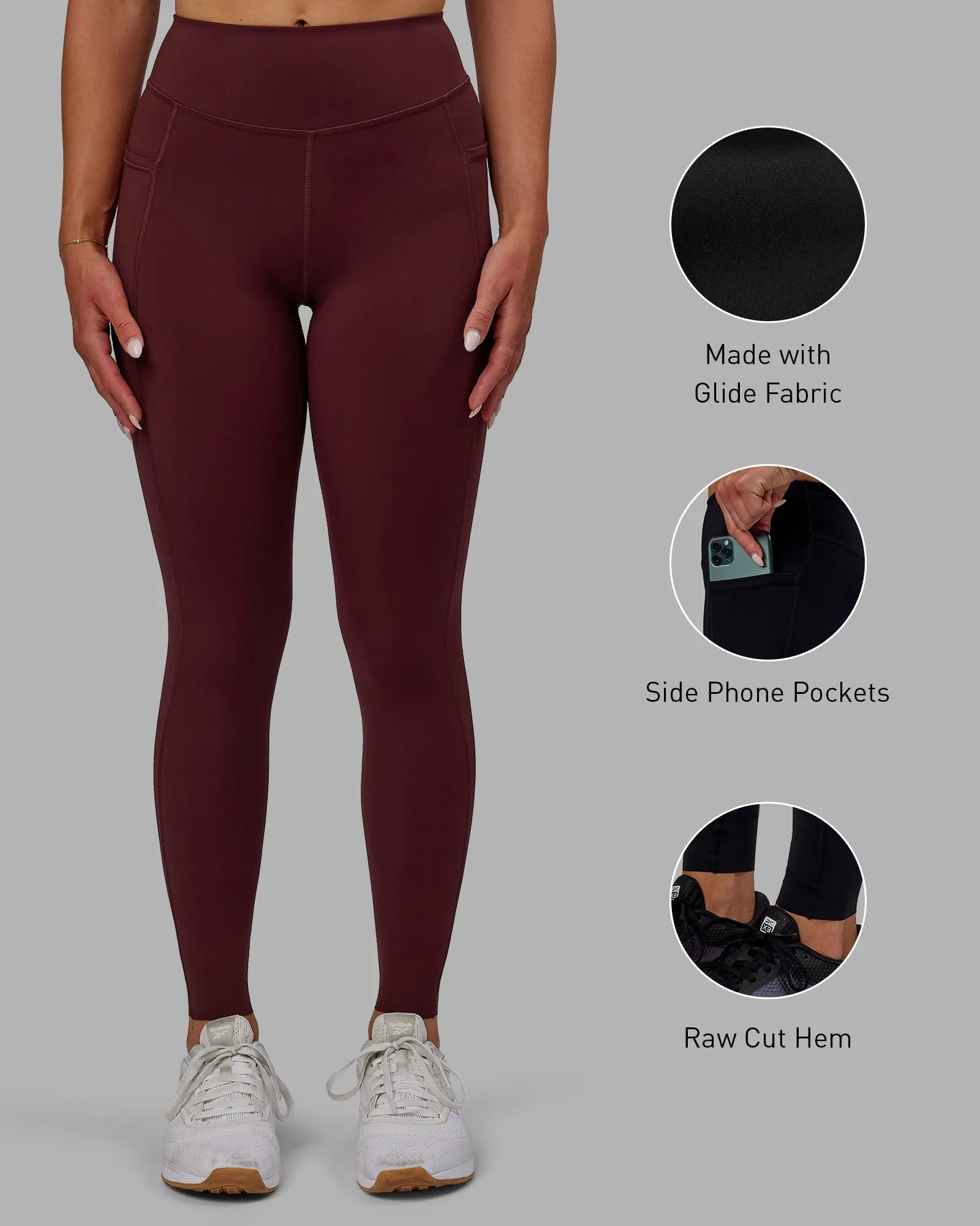 Elite Full Length Leggings - Dark Cherry