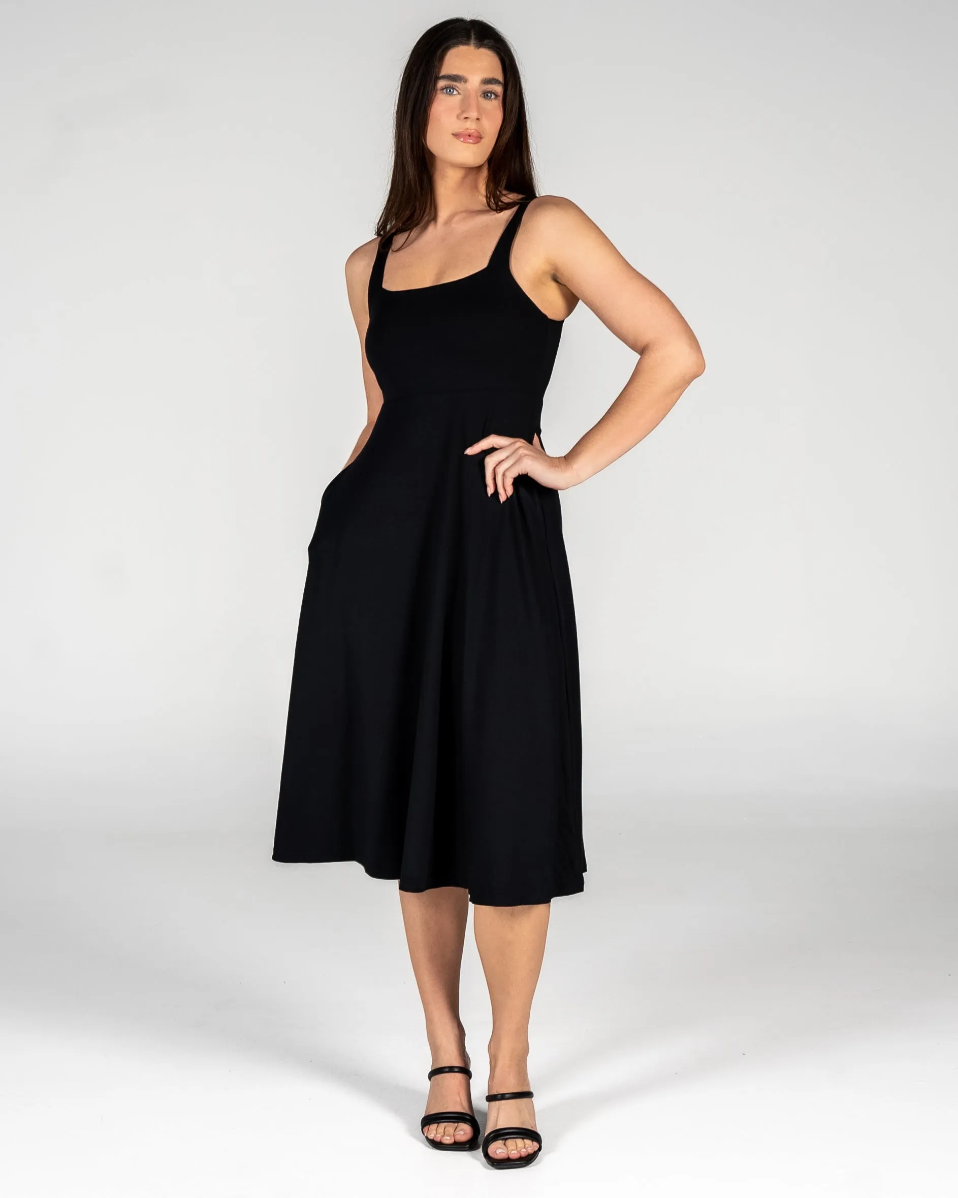 Empire Midi Dress - Black