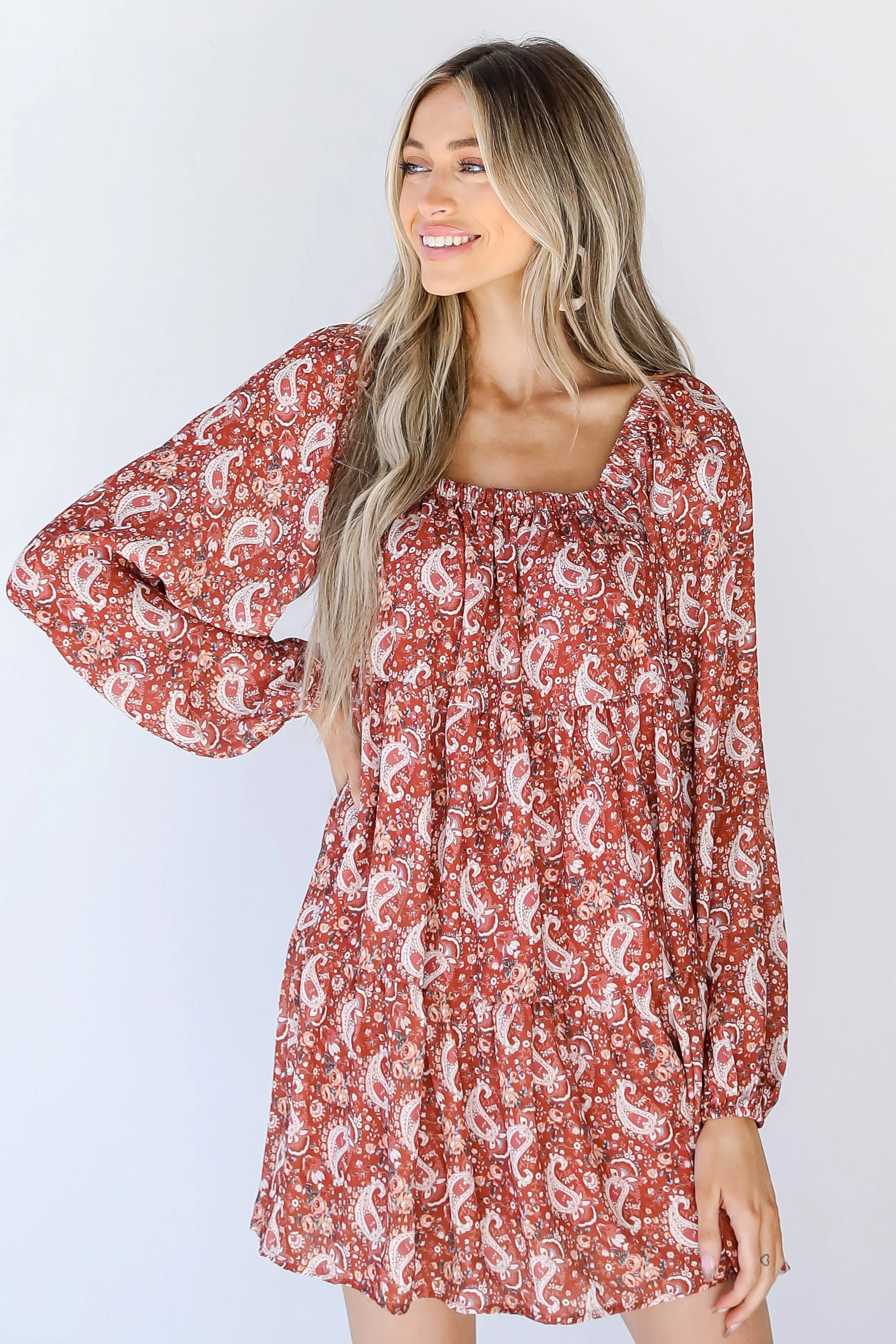 Fall Into You Floral Paisley Dress