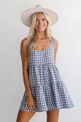 FINAL SALE - Blissfully Perfect Blue Gingham Romper