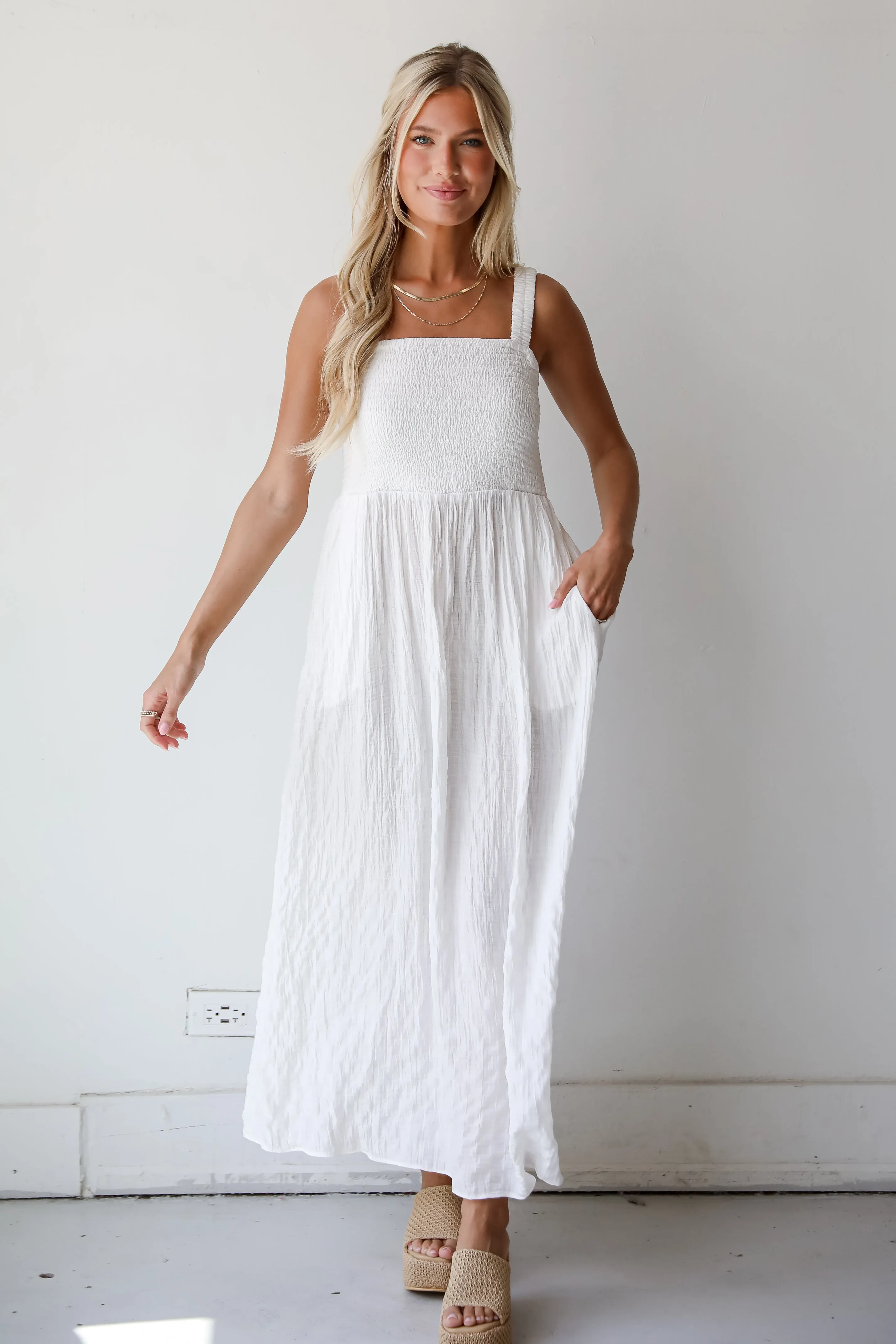 FINAL SALE - Compelling Perfection White Maxi Dress