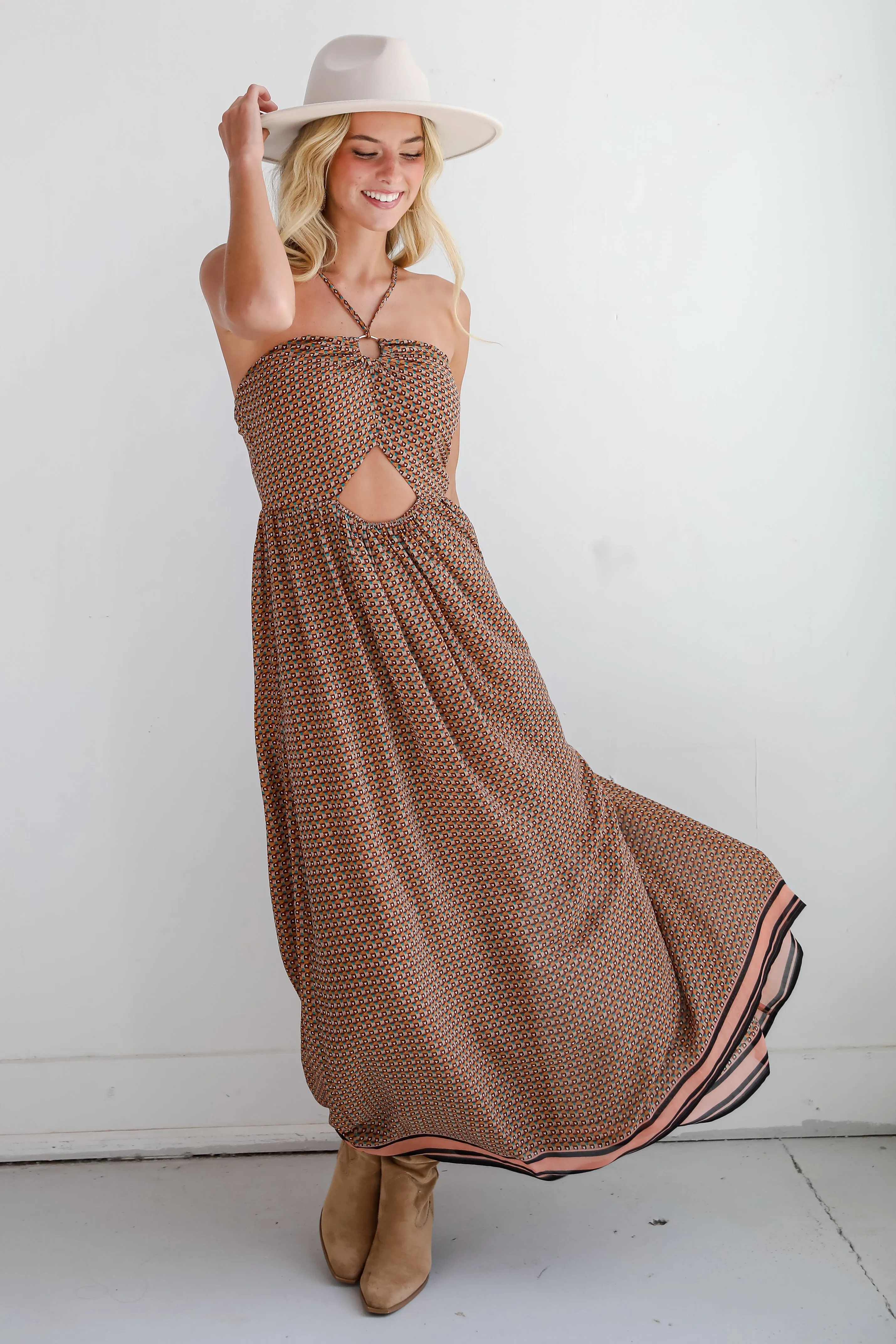 FINAL SALE - Exceptional Fate Mocha Maxi Dress