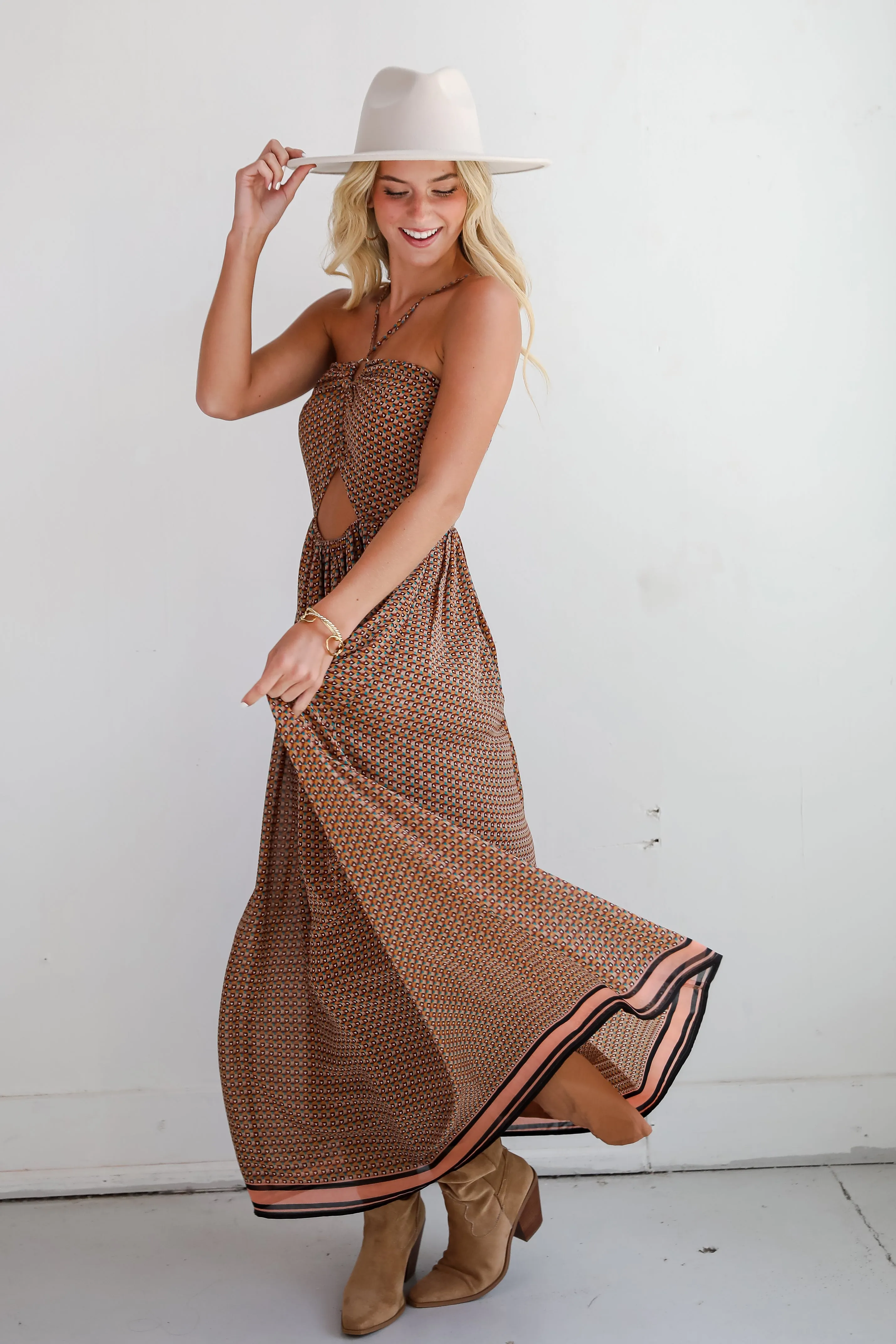 FINAL SALE - Exceptional Fate Mocha Maxi Dress