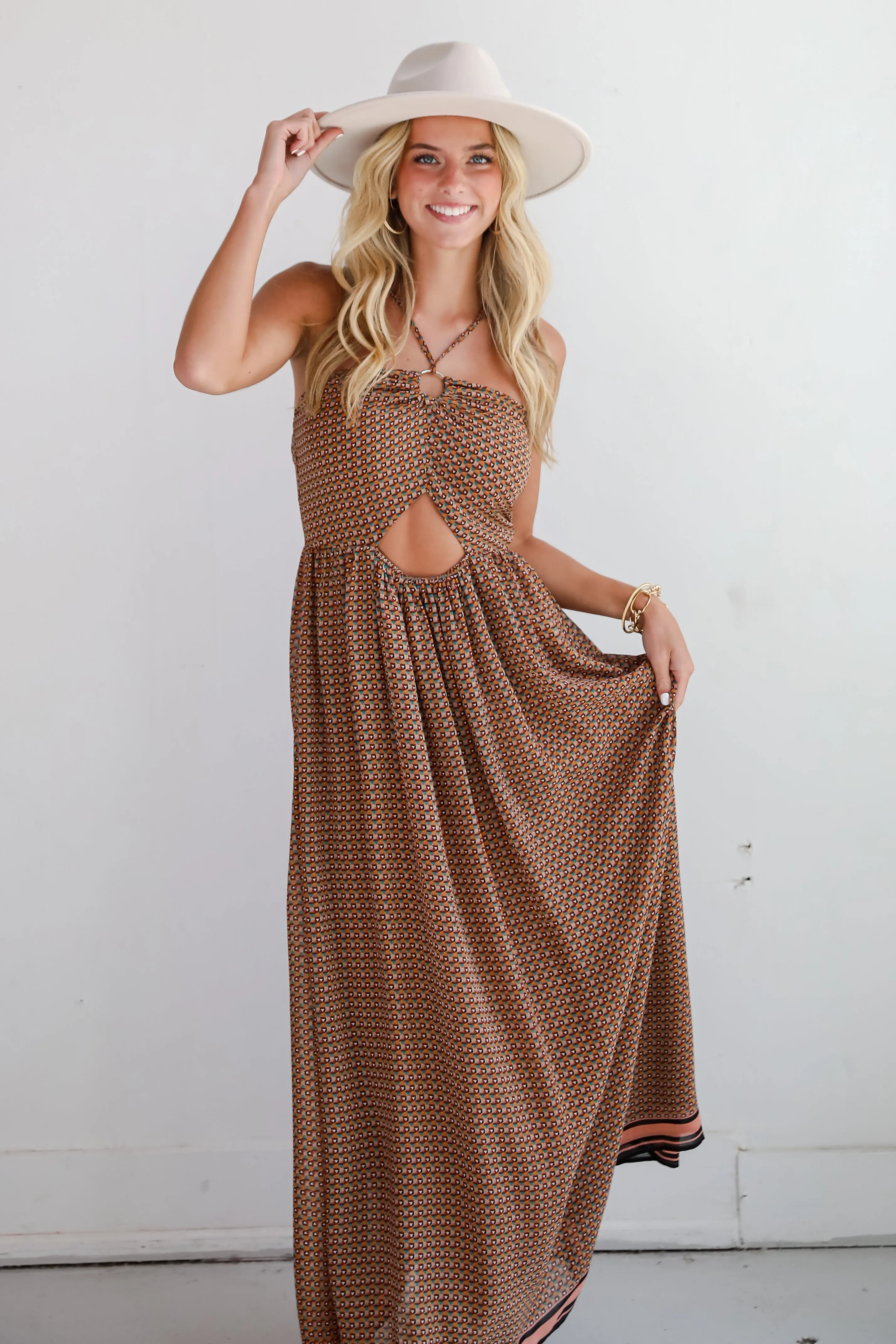 FINAL SALE - Exceptional Fate Mocha Maxi Dress